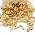Bulk pack of golden cone-shaped metal charms with textured finish for DIY jewelry - 8x31mm (20 Pieces/Pack) / Gold