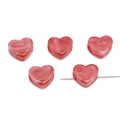 Acryl hart kralen met rood-witte marmer textuur voor DIY sieraden maken - Rood-Wit (Gemarmerd)