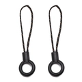 Two black zipper pulls with orange spots for bags and outdoor jackets on white background - Small Style (6cm) / Black And Orange Mixed