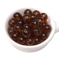 Deep amber transparent round glass beads for handmade DIY jewelry bracelets - 10mm Dark Brown (Hole Approx 1.5mm) - 20 Pieces/Pack