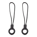 Set of two minimalist black finger ring lanyards with woven straps for mobile phones - Standard Style (7cm) / Black
