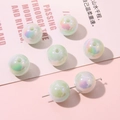 Light green iridescent 16mm acrylic round beads with pearl luster for DIY jewelry making - 16mm / 4 Pieces Pack / Light Green