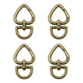 Set de cuatro mosquetones de corazón en bronce antiguo para llaveros y bolsos artesanales - Estilo Corazón Giratorio / Bronce Antiguo
