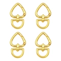 Mosquetones dorados en forma de corazón para llaveros DIY y accesorios de bolsos - Estilo Corazón Giratorio / Dorado