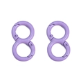 Pair of purple alloy figure-8 carabiner spring clips for DIY keychain accessories - 18x32mm / Purple