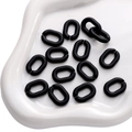Conectores de cadena ovalados en acrílico negro mate para bisutería artesanal - Hebilla en U Sólida / 5 Piezas / Negro