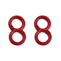 Pair of red figure-8 alloy carabiners with durable spring gate for DIY keychains - 18x32mm / Red