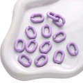 Eslabones de cadena de acrílico morado mate para collares y joyería artesanal - Hebilla en U Sólida / 5 Piezas / Púrpura