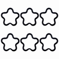 Set of six black 33x34mm flower shaped iron rings for DIY jewelry and keychains - 2 Pieces/Pack (33x34mm) / Black