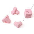 Perles carrées roses en acrylique pour création de bijoux DIY avec fini mat - Rose Clair