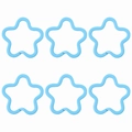 Light blue star shaped iron rings for DIY jewelry making in a six piece set pack - 2 Pieces/Pack (33x34mm) / Blue