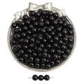 Gepolijste zwarte 8mm glazen kralen voor DIY sieraden op een zilveren dienblad - 8mm / 20 Stuks/Pak / Zwart