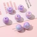DIY colorful 16mm purple iridescent acrylic round beads for handmade jewelry crafts - Purple