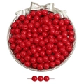 Levendige rode glazen kralen voor DIY-sieraden in een decoratieve zilveren strik schaal - 8mm / 20 Stuks/Pak / Rood