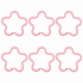 Six pieces of pink star-shaped painted iron open rings for DIY jewelry and crafts - 2 Pieces/Pack (33x34mm) / Pink