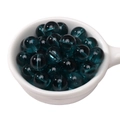 Deep blue transparent glass beads for DIY jewelry making displayed in a white bowl - 10mm Peacock Blue (Hole Approx 1.5mm) - 20 Pieces/Pack