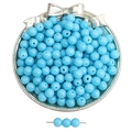 Perles de verre bleu clair brillantes pour la création de bijoux DIY et bracelets - 8mm / 20 Pcs/Pack / Bleu