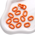 Eslabones de cadena abiertos de acrílico naranja mate para joyería y manualidades - Hebilla en U Sólida / 5 Piezas / Rojo Anaranjado
