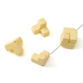 Perles en acrylique jaune crème style Tetris pour création de bijoux DIY et colliers - Jaune