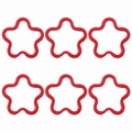 Set of 6 red plum flower shaped iron painted flat wire clasps for DIY jewelry making - Red