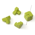 Perles géométriques en acrylique vert herbe avec finition brillante et trou pour le DIY - Vert