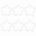 Set of 6 white star-shaped DIY connectors with open loop for jewelry making - White