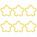 Set of 6 yellow star shaped painted iron open rings for DIY jewelry and necklaces - Yellow