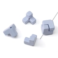 Perle carrée acrylique en L bleu poudré pour la création de bijoux faits main - Bleu