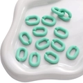 Eslabones abiertos de acrílico verde menta mate para collares y pulseras DIY - Hebilla en U Sólida / 5 Piezas / Verde azulado