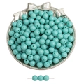 Perles rondes bleu Tiffany au fini brillant pour bijoux DIY et artisanat perlé - 8mm / 20 Pcs/Pack / Bleu Paon