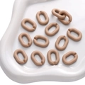 Eslabones de cadena de acrílico albaricoque mate para collares y pulseras DIY - Hebilla en U Sólida / 5 Piezas / Marrón