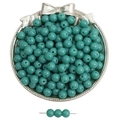 Perles de verre rondes vert paon 8mm pour la fabrication de bracelets vintage artisanaux - 8mm / 20 Pcs/Pack / Vert Paon