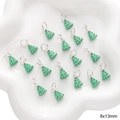 Colgantes de árbol de Navidad de esmalte verde para joyería DIY 8x13mm pack a granel - Árbol de Navidad de Dibujos Animados / 1 Pieza (8x13mm, Agujero 5mm) / Verde