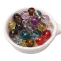 Colorful high transparency glass beads in a ceramic spoon for DIY jewelry making - 10mm Random Mixed Colors (Hole Approx 1.5mm) - 50 Pieces/Pack