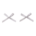 Pair of silver grey polyester satin ribbon bows for DIY jewelry and hair accessories - Size Approx. 2.5x2cm, Ribbon Width 3mm / 10 Pieces Pack / Light Gray