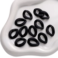 Eslabones de cadena de acrílico negro mate para collares DIY y joyería artesanal - Hebilla Ovalada Sólida / 5 Piezas / Negro
