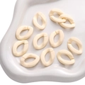 Eslabones ovalados de acrílico mate blanco crema para crear joyas y pulseras DIY - Hebilla Ovalada Sólida / 5 Piezas / Beige
