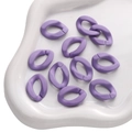 Pack de 10 eslabones de cadena de acrílico morado mate para hacer joyas personalizadas - Hebilla Ovalada Sólida / 5 Piezas / Púrpura