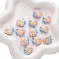 Hand-painted pink ceramic tropical fish beads for DIY jewelry and bracelet making - 21x17mm, 1 Piece/Pack / Pale Blue