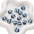 DIY tropical fish ceramic beads with blue and pink marble pattern for jewelry making - 21x17mm, 1 Piece/Pack / Teal Blue