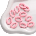 Eslabones de cadena abiertos en acrílico rosa claro mate para joyería DIY - Hebilla Ovalada Sólida / 5 Piezas / Rosa