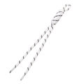 Tirador de cremallera de paracord moteado blanco y negro con nudo decorativo - Cuerda Trenzada Nudo Romano / Blanco