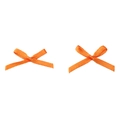Pair of vibrant orange polyester satin bowknots for DIY jewelry and hair accessories - Size Approx. 2.5x2cm, Ribbon Width 3mm / 10 Pieces Pack / Orange