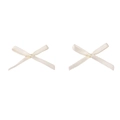 Pair of cream white satin ribbon mini bows for handmade jewelry and DIY crafts - Size Approx. 2.5x2cm, Ribbon Width 3mm / 10 Pieces Pack / Beige
