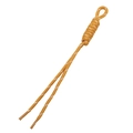 Gelbe geflochtene Polyester-Paracord-Kordel mit weißen Punkten und Schlaufe - Regenbogen / 1 Stück / Erdgelb