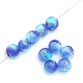 Perline di vetro sfumato blu con spirale nera per la creazione di gioielli DIY - 14mm (1 Pezzo/Confezione) / A Righe Blu Scuro