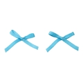 Pair of light blue polyester satin ribbon bows for DIY jewelry and crafts making - Size Approx. 2.5x2cm, Ribbon Width 3mm / 10 Pieces Pack / Lake Blue