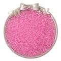 Perles de rocaille en verre rose translucide pour bijoux DIY dans un plateau argenté - Rose rose