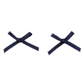 Pair of dark blue satin polyester mini bows for DIY jewelry and hair accessory crafts - Size Approx. 2.5x2cm, Ribbon Width 3mm / 10 Pieces Pack / Navy Blue