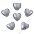 Irisierende Acryl-Herzperlen mit lila und rosa Farbverlauf für DIY Schmuckherstellung - 18x19mm (4 Stück/Packung) / Schwarz und Grau